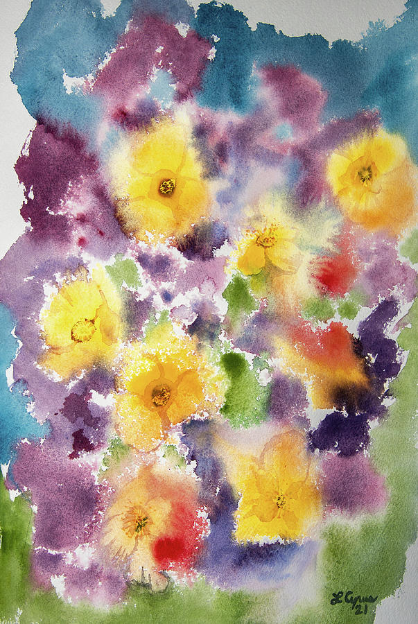 Watercolor - Buttercup Impression Painting by Cascade Colors