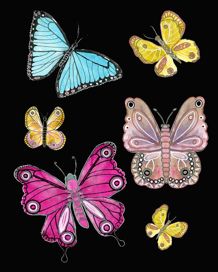 Watercolor Butterflies  Painting by Blenda Studio