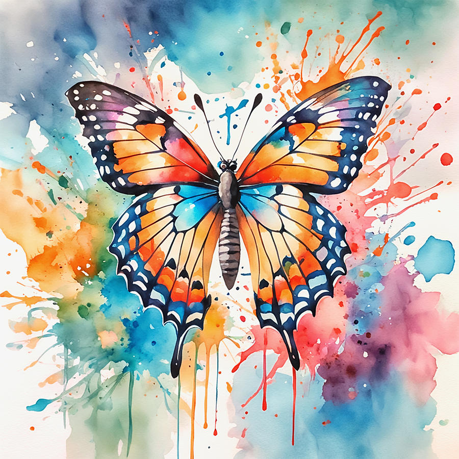 Watercolor Butterfly Drawing
