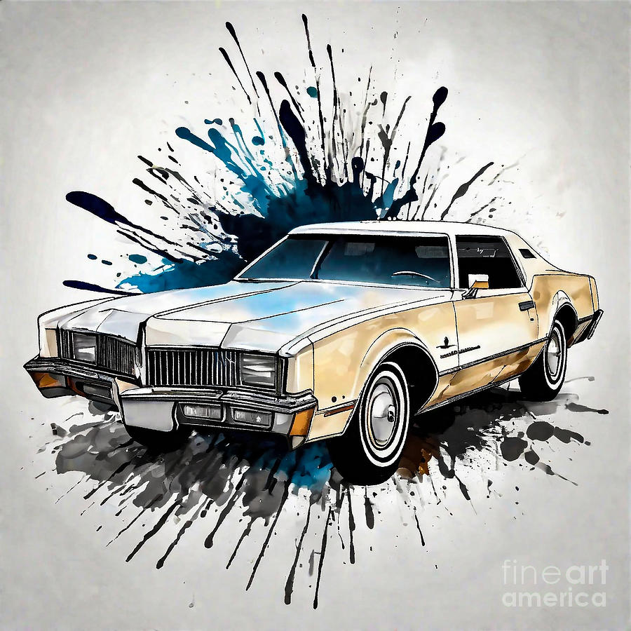 Watercolor Car Oldsmobile Toronado Brougham ink 610 Digital Art by ...