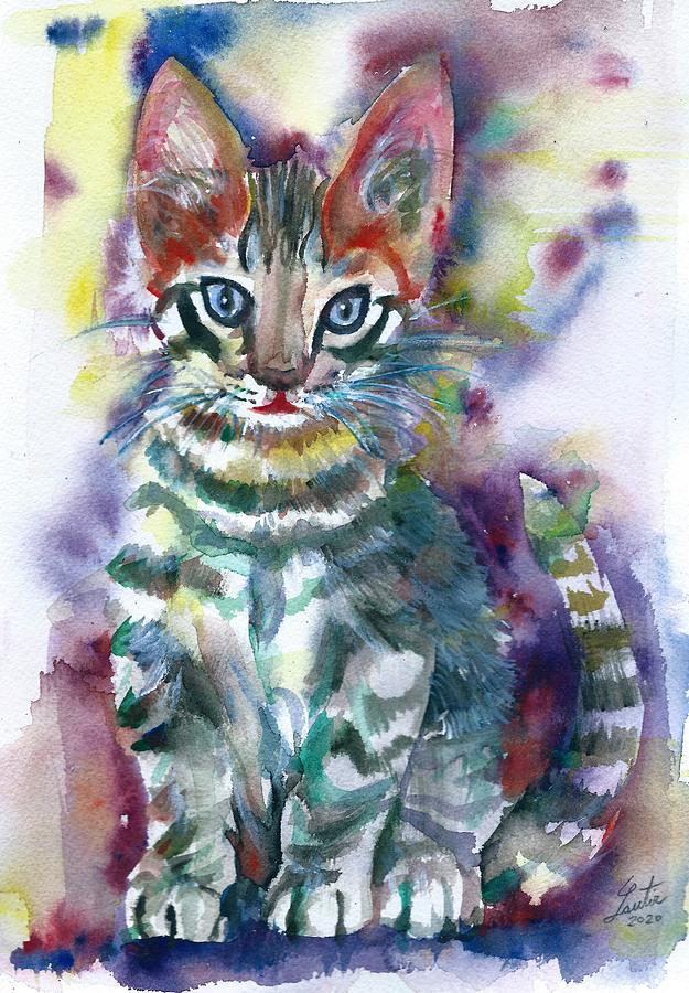 Watercolor Cats .1 Painting by Fabrizio Cassetta