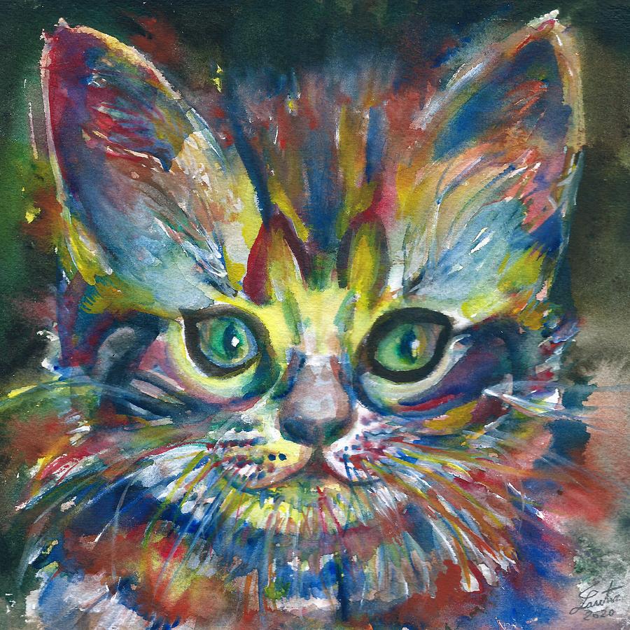 Watercolor Cats .2 Painting by Fabrizio Cassetta