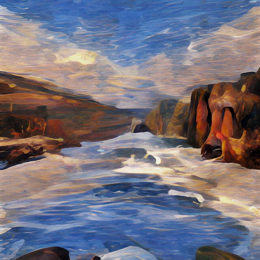 Watercolor Cayon Reflection Digital Art by Ronald Mills