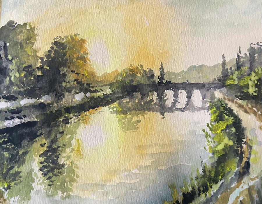 Watercolor Crossing Painting by Larry Whitler Watercolor Crossing Painting by Larry Whitler