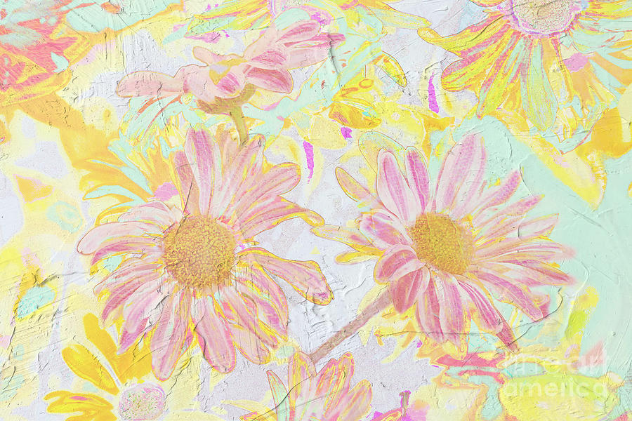 Watercolor Daisies in Pink Painterly Photograph by Diann Fisher - Fine ...