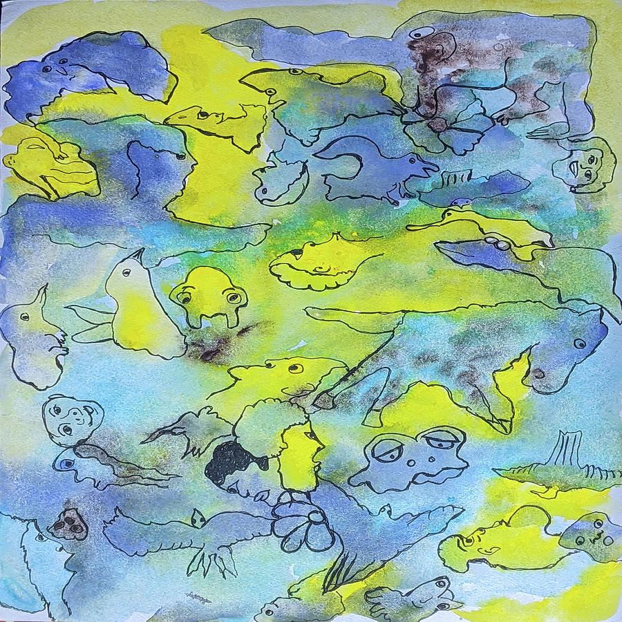 Watercolor Doodles CAC day40 Painting by Cathy Anderson