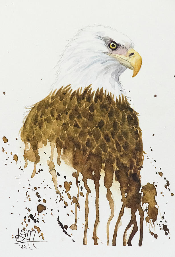 Watercolor Eagle Painting by Linda Shannon Morgan