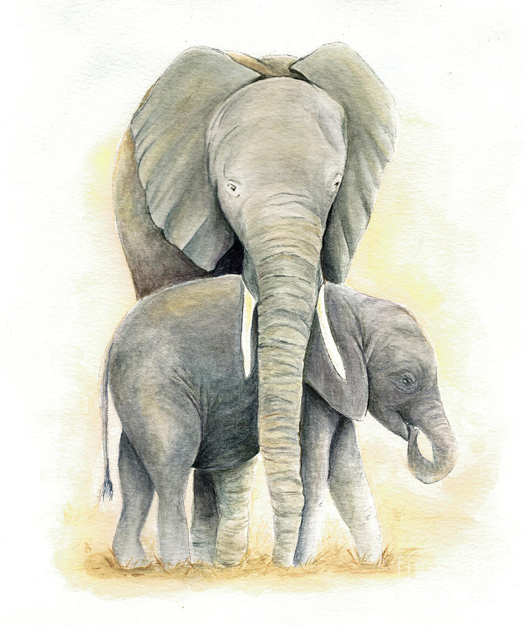 Watercolor Elephants Painting by Melissa Gibson - Fine Art America