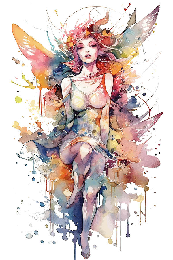 Watercolor Fairy Digital Art by Kaylee Mason