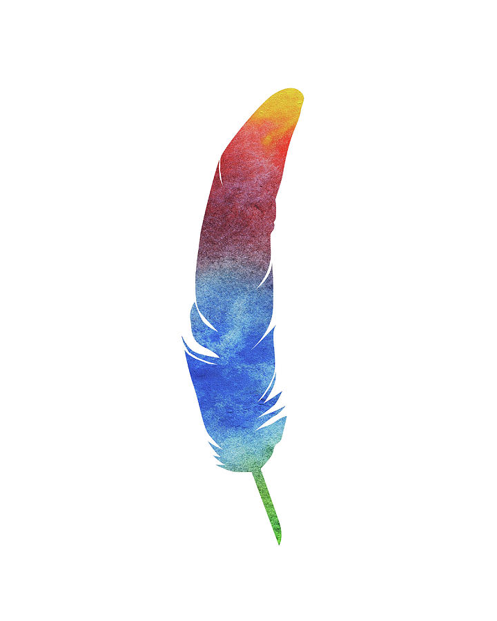 Watercolor Feather IV Painting by Irina Sztukowski