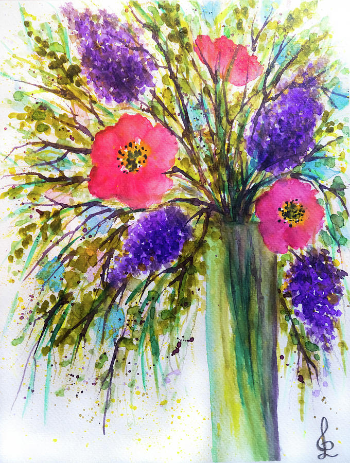 Watercolor floral bouquet Painting by Lilia D - Fine Art America