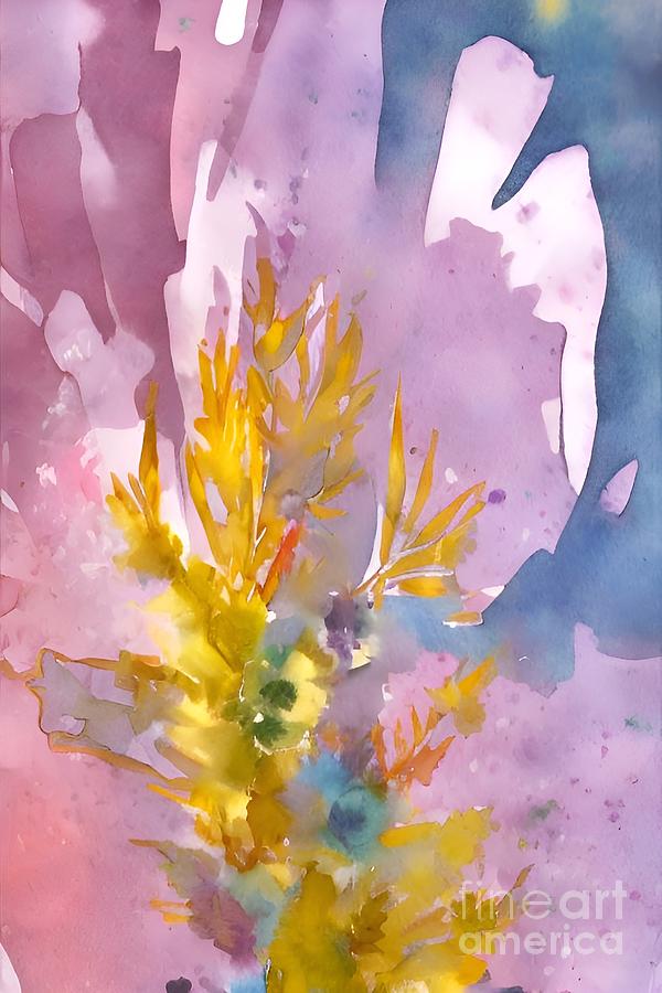 Watercolor Floral Splash Mixed Media by Holly Winn Willner