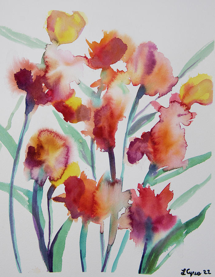 Watercolor - Flower Impression with White Background 1 Painting by Cascade Colors