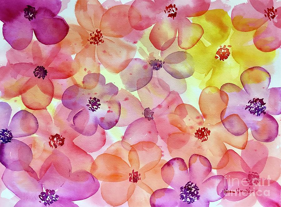 Watercolor Flowers Painting by Liana Yarckin