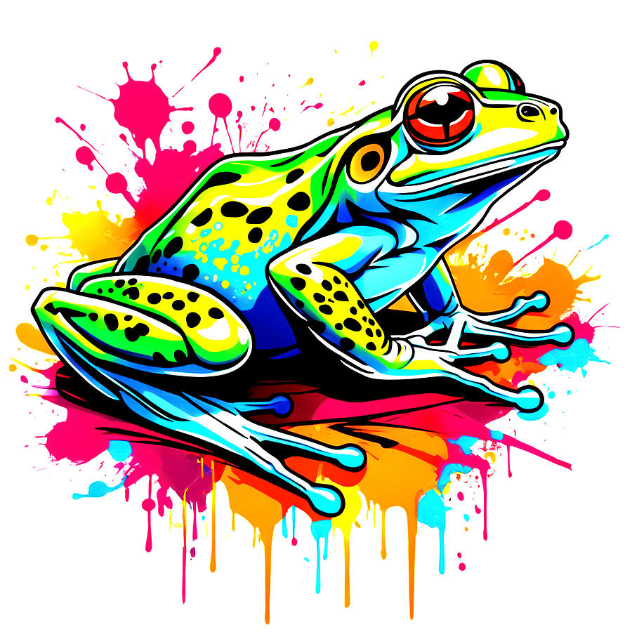 Nature Digital Art - Watercolor Frog by Manjik Pictures