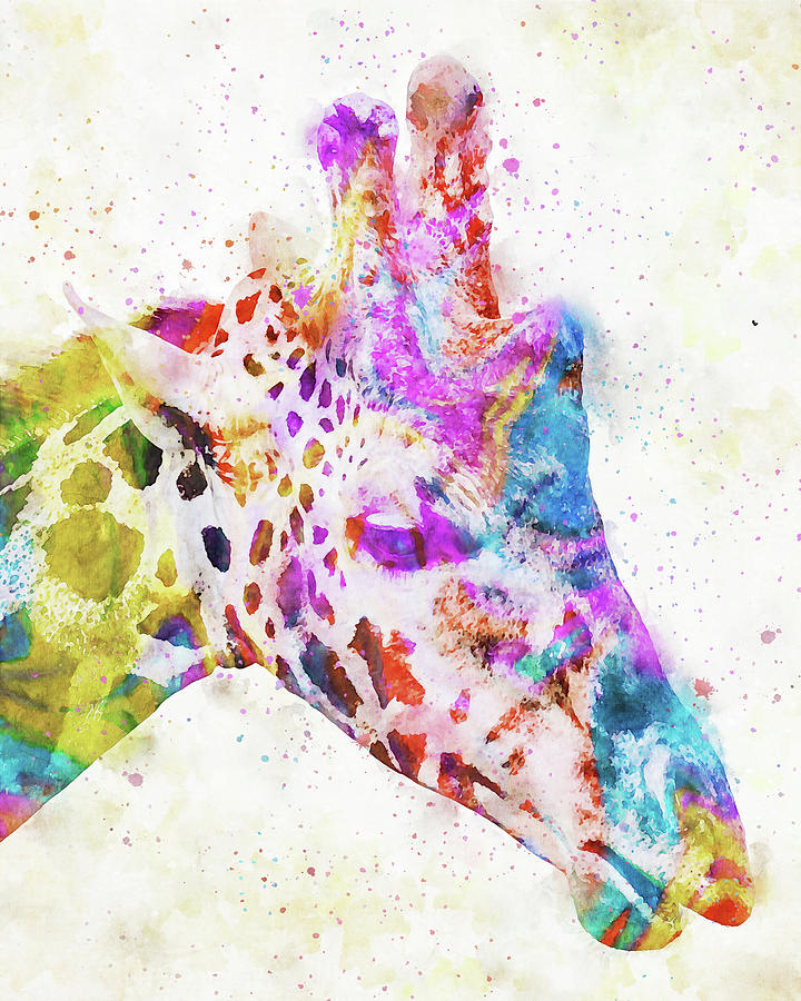 Watercolor Giraffe Painting Painting by Dan Sproul