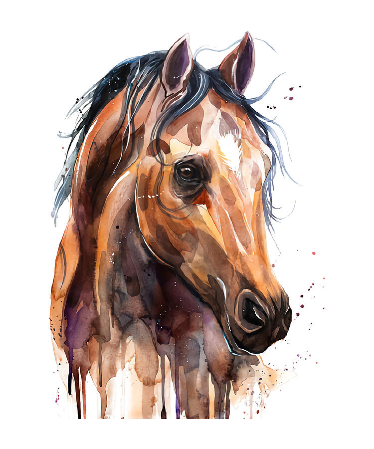 Watercolor Horse Digital Art by Diana Blanco - Fine Art America