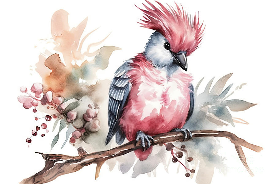 Nature Painting - watercolor illustration. Wild Australian animals and birds. by N Akkash