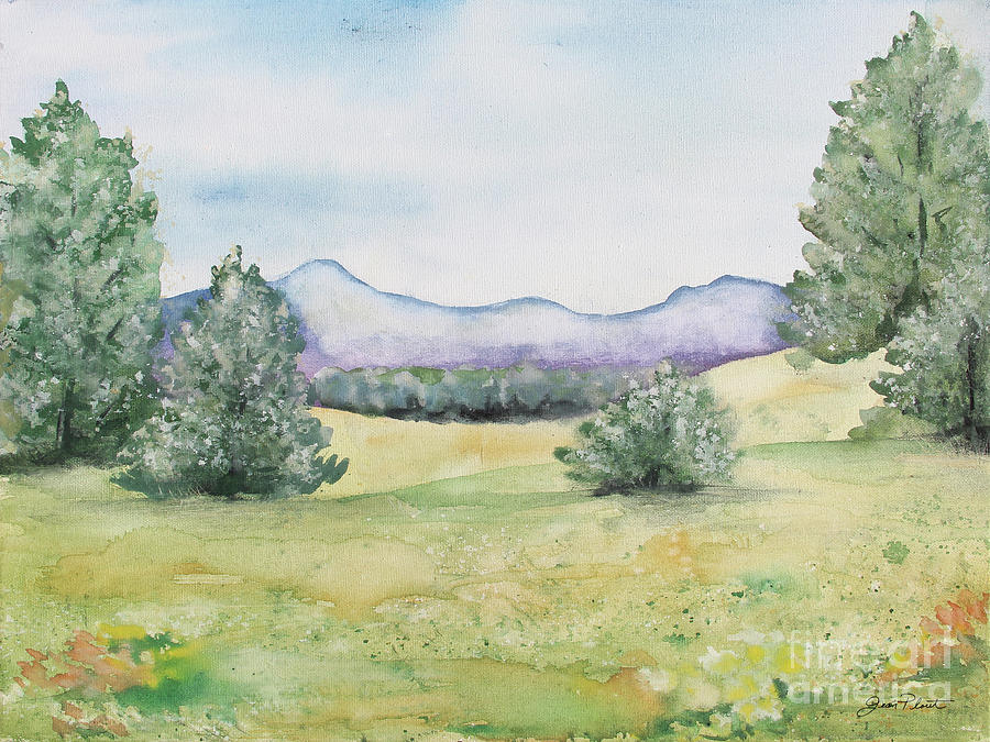 Watercolor Landscape Countryside  Painting by Jean Plout
