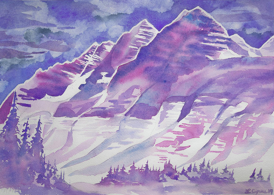 Watercolor - Maroon Bells Reimagined Painting by Cascade Colors