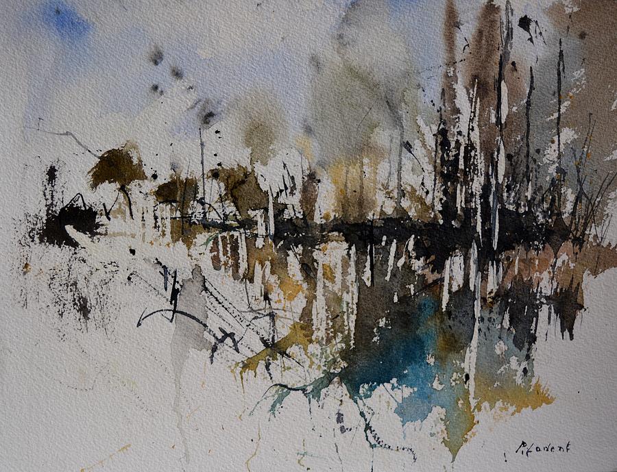 Abstract Painting - Watercolor - natural landscape by Pol Ledent