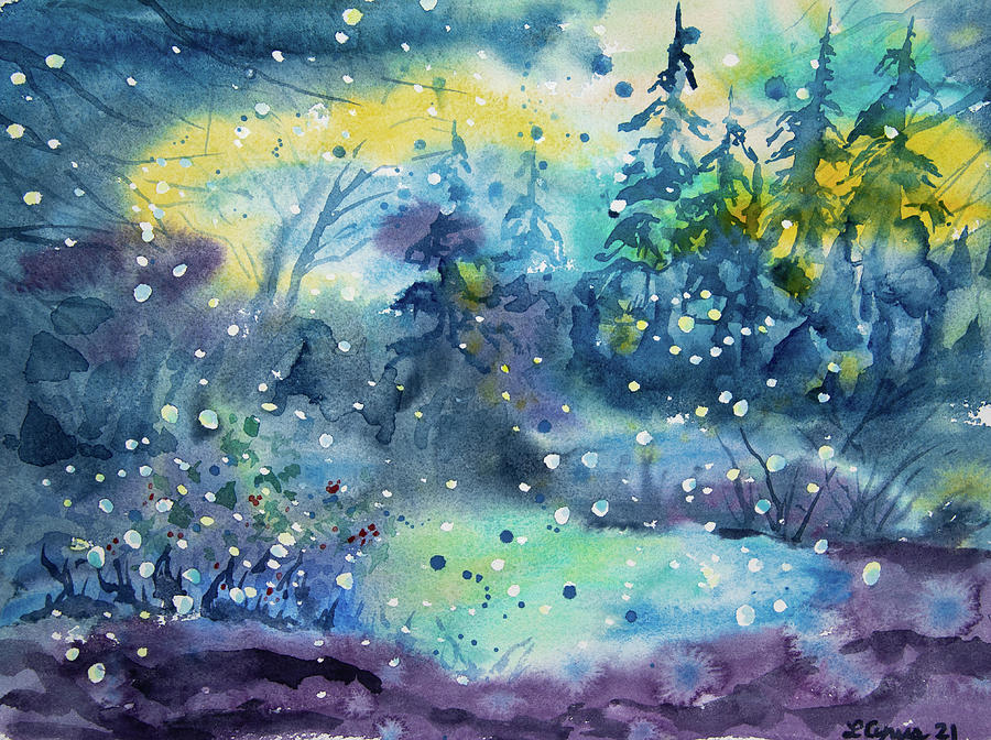 Watercolor - Northern Winter Painting by Cascade Colors