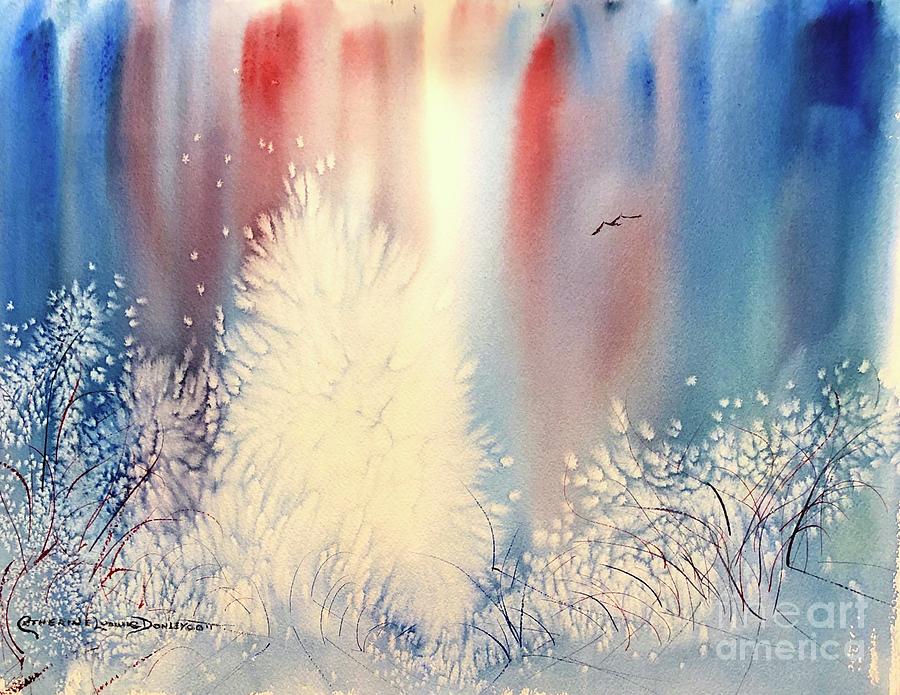 Abstract Water Fall  Painting by Catherine Ludwig Donleycott