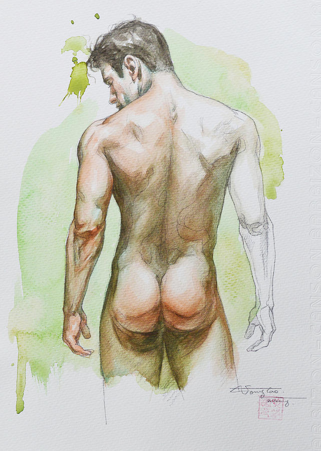 watercolor painting-Male nude#20810 Painting