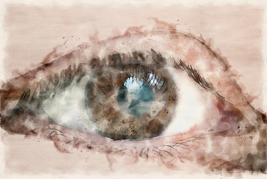 Watercolor painting of a brown eye Digital Art by Sebastian Radu - Fine ...