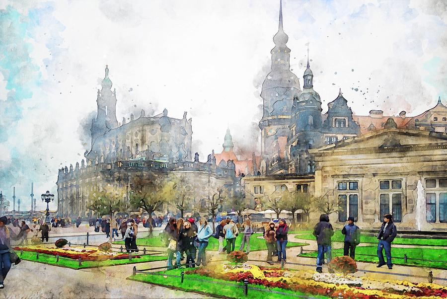 Watercolor painting of Dresden Pastel by Art Momente - Fine Art America