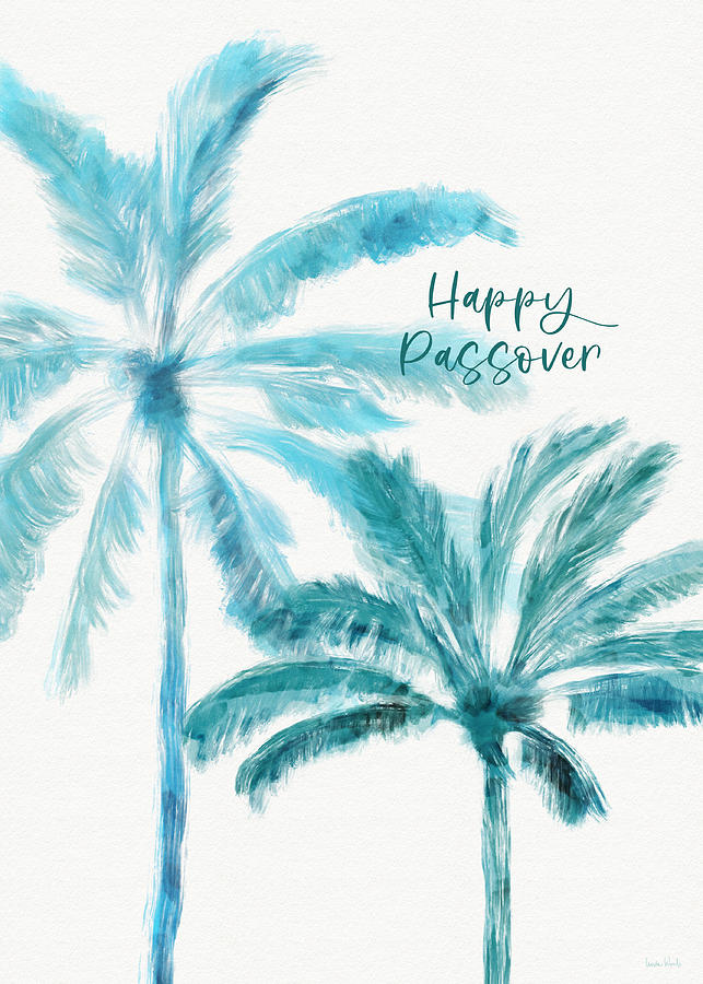 Watercolor Palm Tree Passover- Art by Linda Woods Mixed Media by Linda Woods