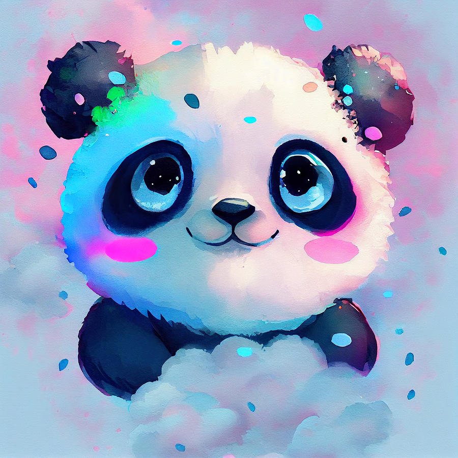 Watercolor Panda Wall Art #4 Digital Art by DiginYall - Fine Art America