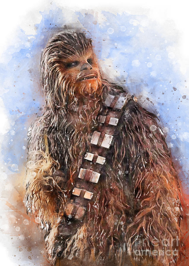 Watercolor Portrait Of Chewbacca Painting By Poparts Pet Fine Art America