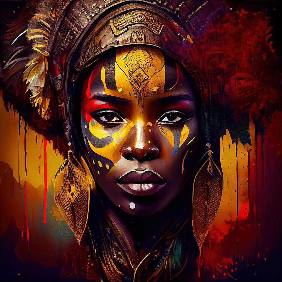 Powerful African Warrior Woman #1 Digital Art by Chromatic Fusion ...