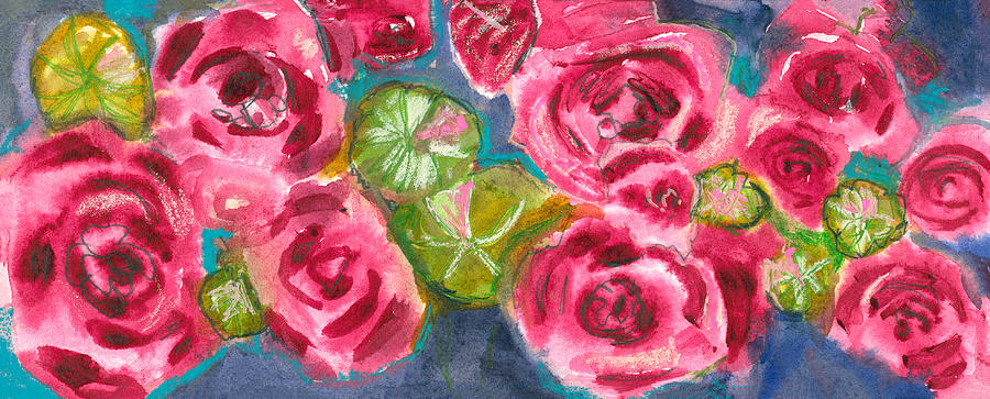 Watercolor Roses Painting by Blenda Studio