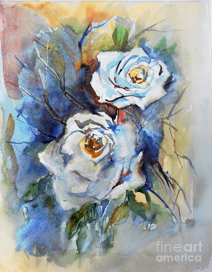 Watercolor Roses Painting by Mindy Newman