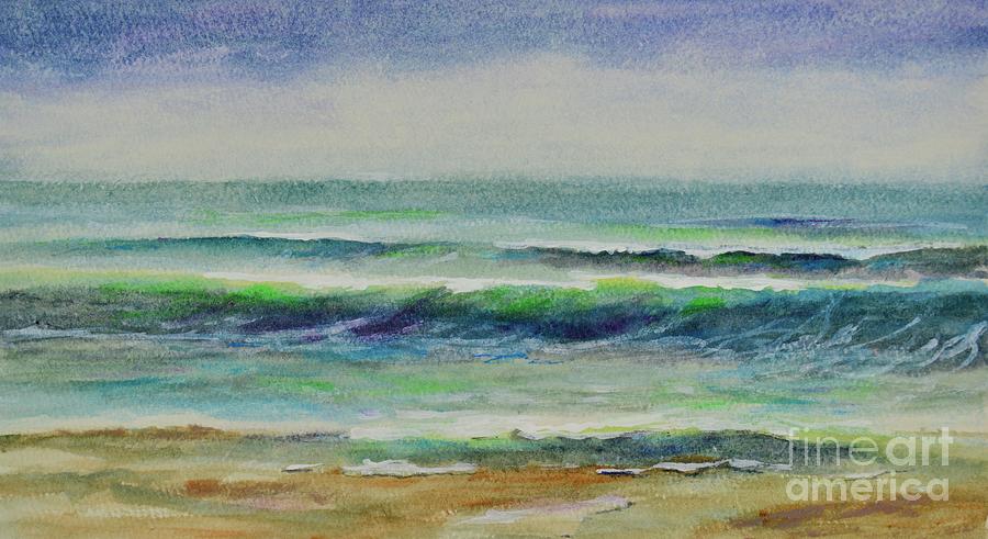 Watercolor Sea Painting by Mary Scott