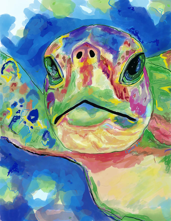 Watercolor Sea Turtle Painting By Angela Deiss - Fine Art America