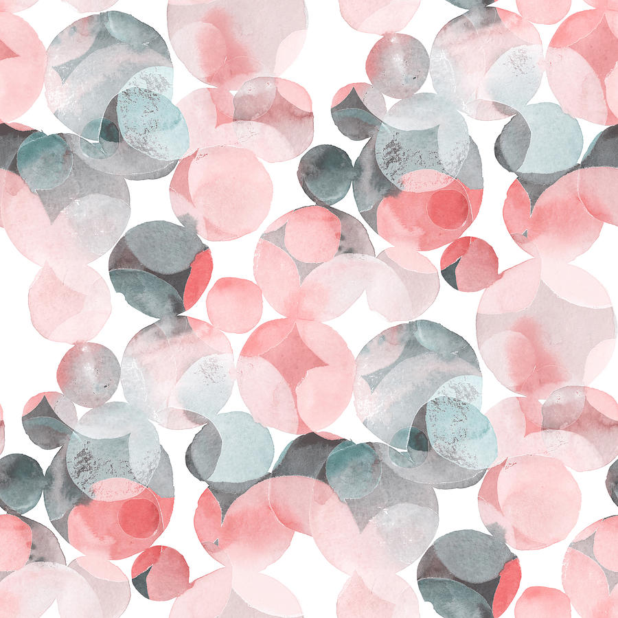 Abstract Drawing - Watercolor seamless pattern with multicolored circles by Julien
