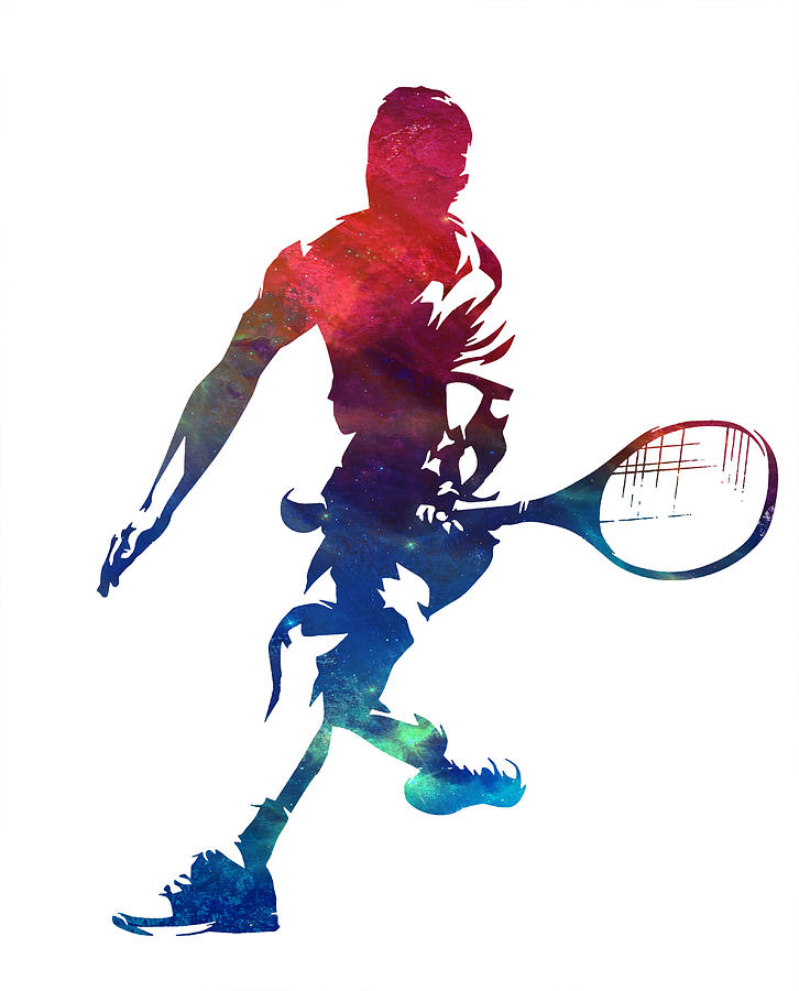 Watercolor Sports Figures Shadow Art 2 Mixed Media by Joe Hamilton ...