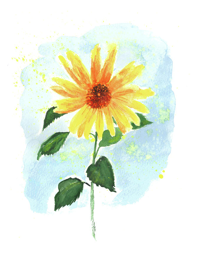 Watercolor Sunflower Painting