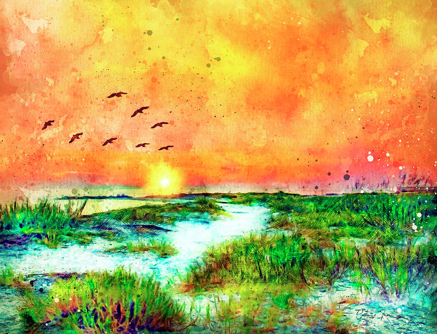 Watercolor Sunrise Digital Art by Catherine Thiem - Fine Art America