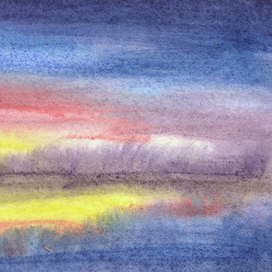 Watercolor Sunset At The Sea Painting by Irina Sztukowski