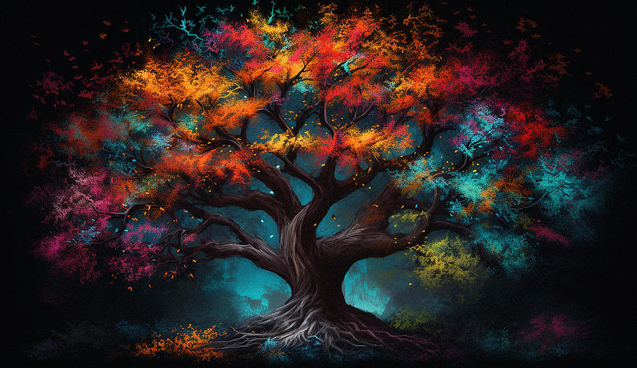 Watercolor tree on black 08 Photograph by Margaret Wiktor - Fine Art ...