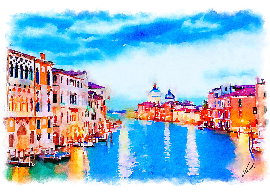 Watercolor Venice by Vart Painting by Vart