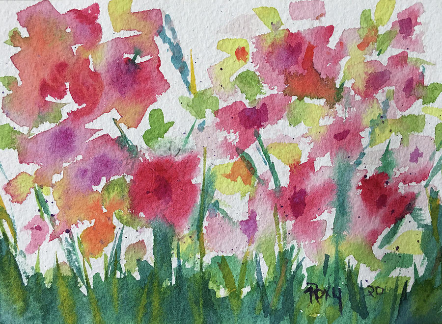 Watercolor Wildflowers Painting by Roxy Rich