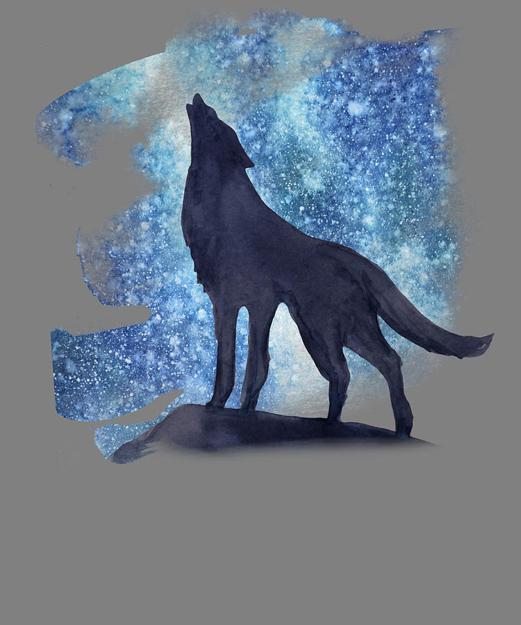 Watercolor Winter Animals Wolf Silhouette Digital Art by Stacy McCafferty -  Pixels