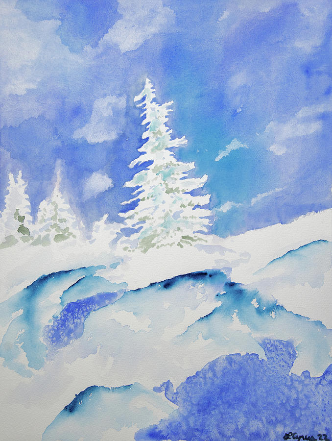 Watercolor - Winter Blues Painting by Cascade Colors