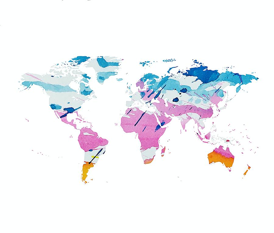 Watercolor World Map Photograph