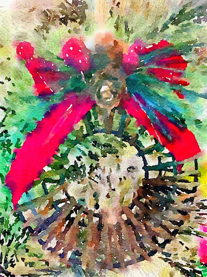 Watercolor Wreath Mixed Media by Bonnie Bruno